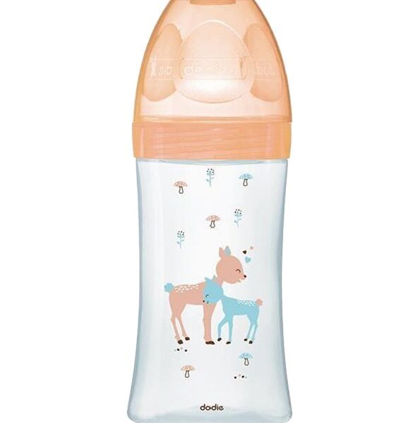 Dodie - Biberon verre Sensation+ (0-6 M) 3 vitesses débit 2 - Beige biche - 270 ml