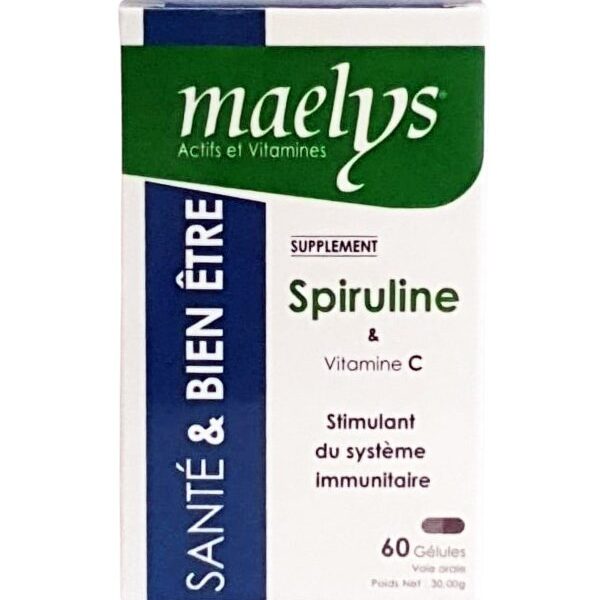 Maelys Spiruline et Vitamine C - 60 Gélules