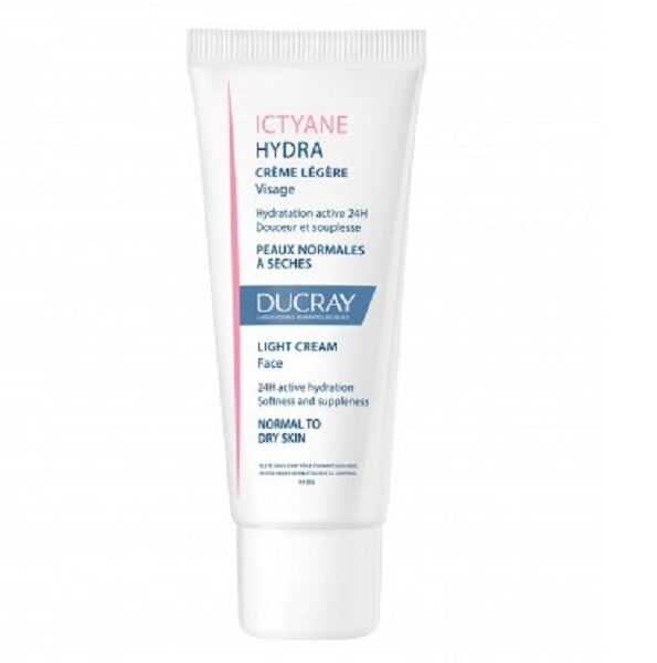 Ducray — Crème légère Visage — Crème hydratante visage peau sèche — Ictyane Hydra 40 ml